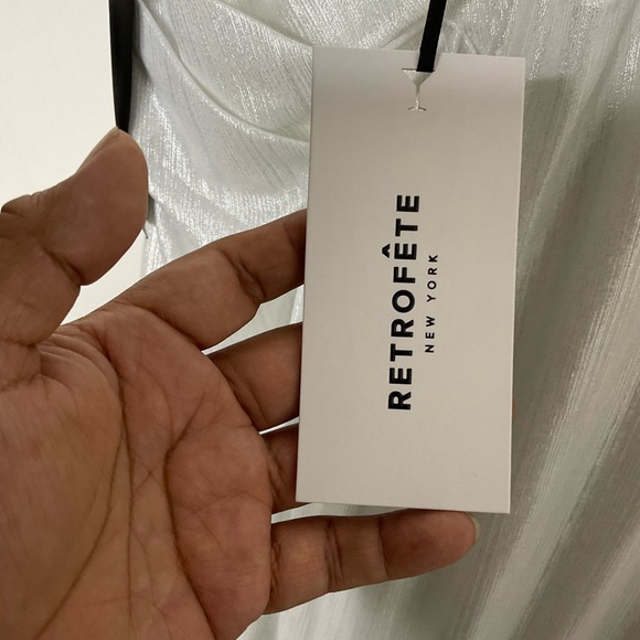RETROFETE Yesi white Shimmer Maxi Dress XS - Picture 11 of 11